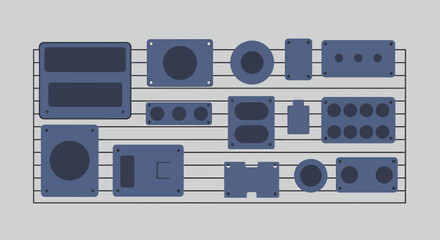 Pixel Art Electronic Components Arrangement