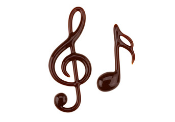 Obraz premium Chocolate Treble Clef and Note A Sweet Musical Design