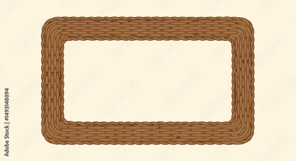 Poster simple brown rectangular frame design with beige background