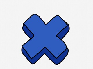 Obraz premium Hand drawn cross icon blue cross
