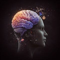 Obraz premium Human Brain: 3D Art & Anatomy