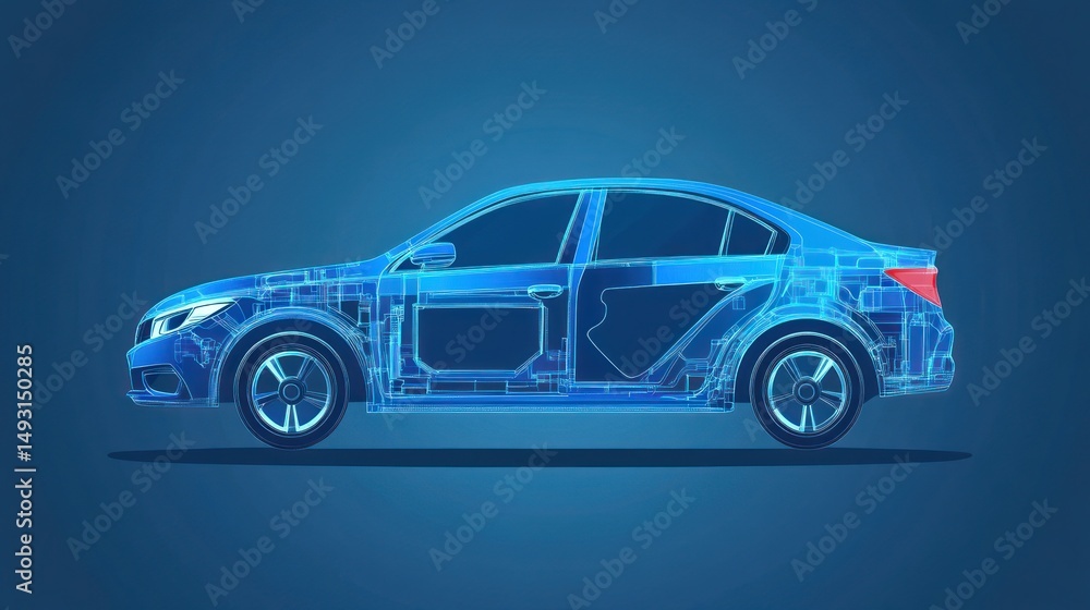 Poster car's intricate inner structure