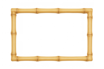 Bamboo frame surrounding empty space, providing organic border with natural wood texture and minimalist design elements