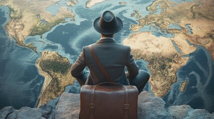 man with bag traveling luggage walking summer tourist concept