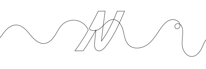 N single line drawing of a letter j. Continuous line alphabet symbol icon. One line icon. Vector illustration.
