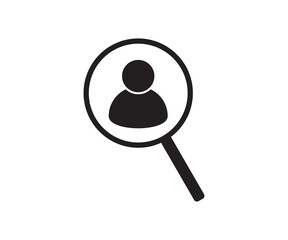 magnifying glass icon, hiring icon, HR symbol icon, searching job