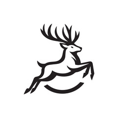 Jumping deer icon logo design with white baground