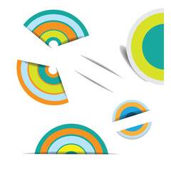 Colored circle pattern with shadow