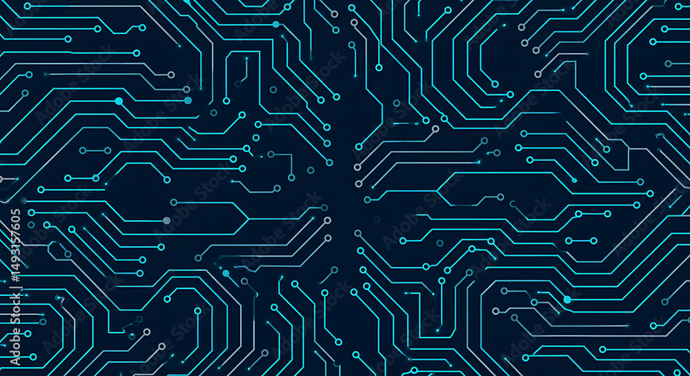 Poster abstract circuit board design high-resolution teal and blue digital technology background image