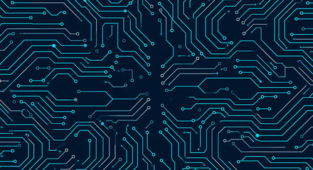 Abstract Circuit Board Design High-Resolution Teal and Blue Digital Technology Background Image