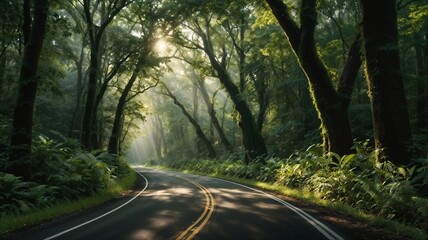 Naklejka premium road in the forest