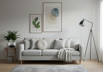 Living room with sofa and artwork
