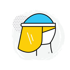 Vector Icon Wear Face Shield During Pandemic