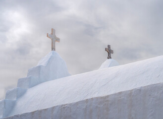 The Orthodox Paraportiani Church is a landmark of the island of Mykonos in Greece