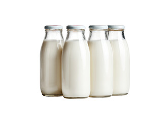 Four milk bottles