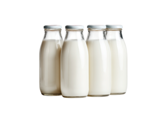Four milk bottles