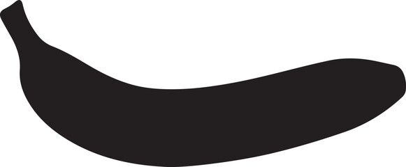 Banana Silhouette Vector Icon White Background