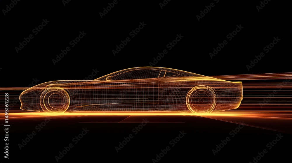 Poster professional graph depicting the speed trajectory of a car, ideal for visualizing acceleration, crui