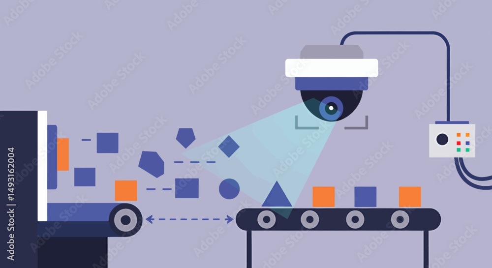Poster automated production line with security camera