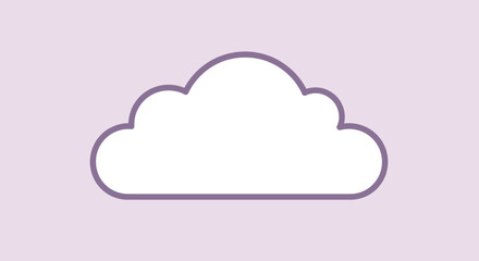 Simple White Cloud Icon On Light Purple Background