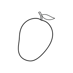 Whole mango Black line drawing