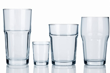 A collection of glasses arranged together on a surface