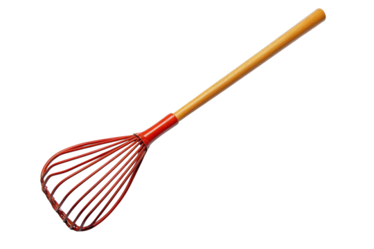 A vintage red whisk a culinary relic passed down through generations promising delightful on transparent background