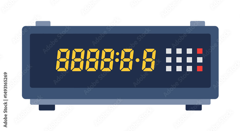 Poster digital stopwatch display with yellow numbers