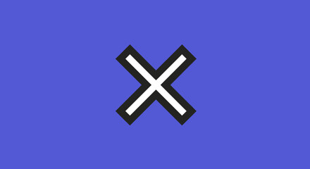 Simple White Cross On Blue Background