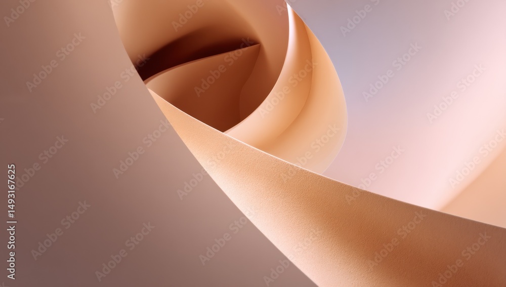 Aufkleber abstract beige paper swirls against soft gradient, symbolizing creativity and minimalist design for 