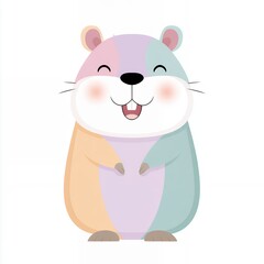 Naklejka premium Cute Pastel Cartoon Hamster Illustration
