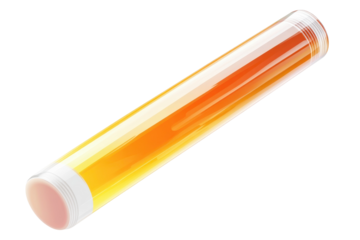 An orange glow stick casts a warm light signaling safety and fun perfect for camping events or on transparent background
