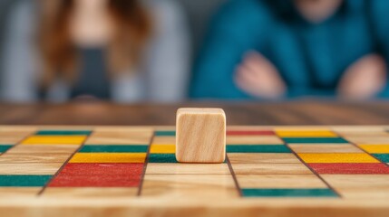 Obraz premium Group of Friends Enjoying a Scrabble Game at a Cozy Gathering with Colorful Board and Wooden Tiles