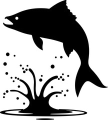 Fish Jumping Out of Water Silhouette