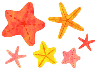 かわいいヒトデのイラストセット ベクター素材