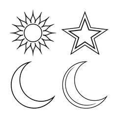 set of moon,star,sun design