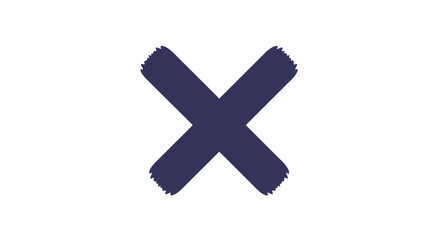 Obraz premium Dark Navy Blue X Mark On White Background