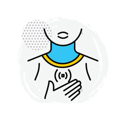 Breathing Difficulty Symptom Vector Medical Icon Graphic