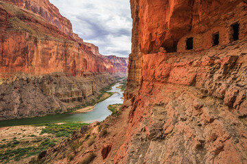 Nankoweap Granaries Overlooking the Colorado River in the Grand Canyon