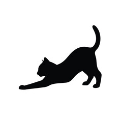 Stretching Cat Pet Vector Silhouette Art