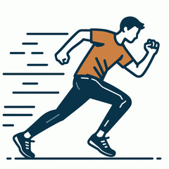 silhouette of a young man running