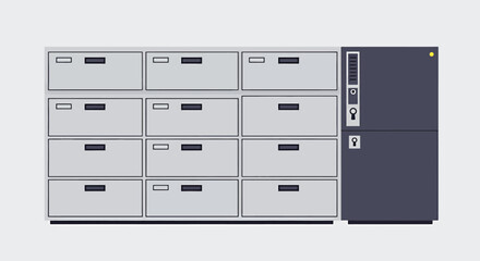 Modern Storage Units with Control Panel