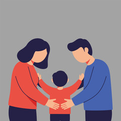 Fototapeta premium Family Embracing Child Love Support and Togetherness