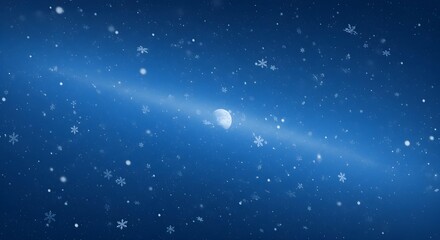 Fototapeta premium winter, night, sky, Winter Night Sky with Snowflakes and Moon