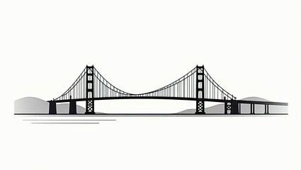 golden gate bridge black silhouette