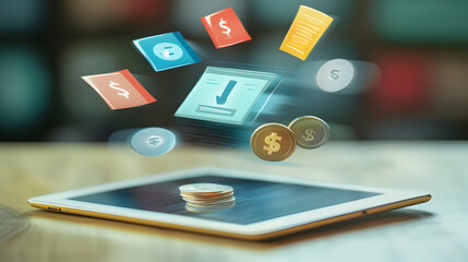 Modern Digital Payment Concepts with Currency and Transaction Icons