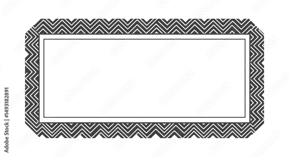 Poster blank rectangular frame with zigzag pattern