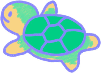 green_turtle_summer_sea_creature_illustration