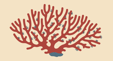 Stylized Red Coral Illustration