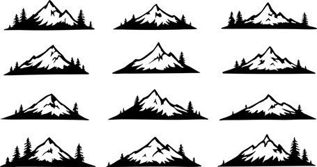 Mountains Logo Symbol and Icons Set
